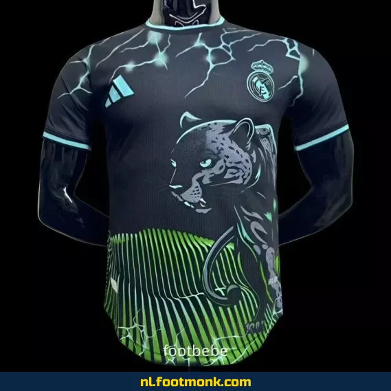 Real Madrid Voetbalshirt 2024-2025 – Groen Luipaard Print – Officieel Thuistenue – Heren/Dames/Kinderen