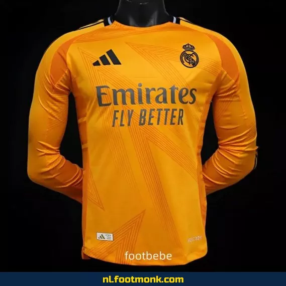 Real Madrid 2024-2025 Oranje Lange Mouwen Voetbalshirt – Officieel Voetbaltenue | Voetbalshirts Dames & Heren | Aanbieding