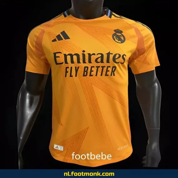 Real Madrid Voetbalshirt 2024-2025 Oranje – Officieel Thuistenue | Voetbalshirt Dames/Heren/Kinderen | Origineel & Personaliseerbaar
