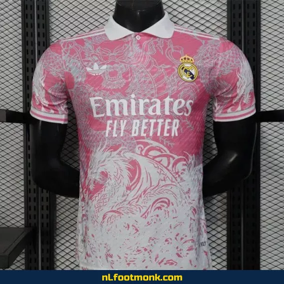 Real Madrid Dragon Rose Voetbalshirt 2025-2026 – Officieel Thuistenue | Voetbalshirts Dames & Heren | Personaliseerbaar | Aanbieding