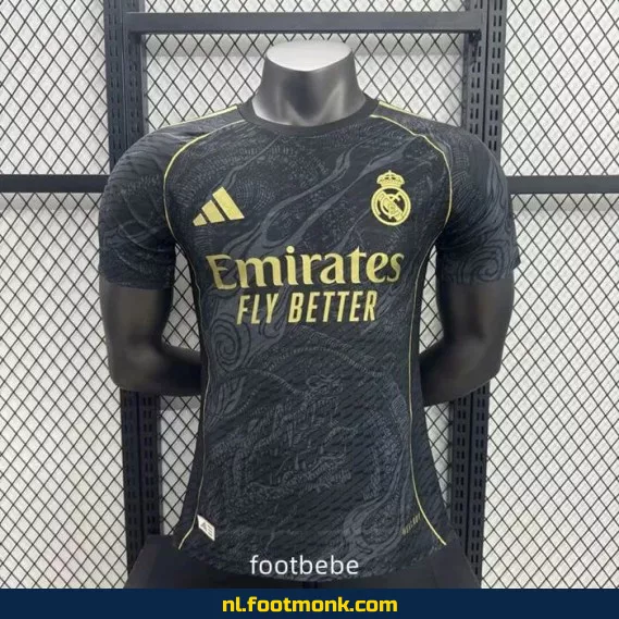 Real Madrid Concept Voetbalshirt 2025-2026 - Zwarte Wedstrijdshirt - Officieel Fanwear