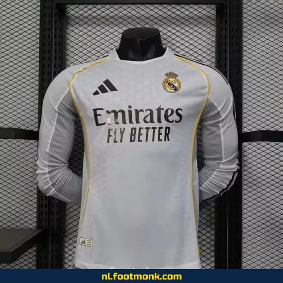 Real Madrid Thuisshirt 2025/2026 Lange Mouwen – Officieel Voetbalshirt | Koop Nu