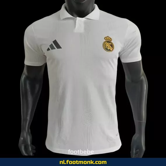 Real Madrid 2025 Polo Voetbalshirt Wit – Officieel Thuisshirt | Voetbalshirts Dames & Heren | Personaliseerbaar