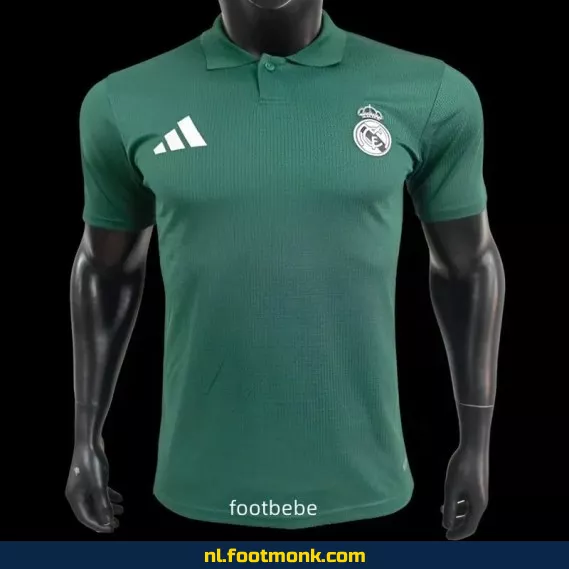 Real Madrid 2025 Polo Voetbalshirt - Groen - Officieel Voetbalshirt voor Supporters - Heren & Dames - Bestel Nu Online
