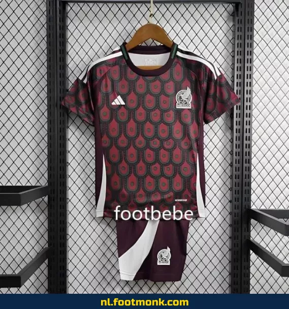 Mexicaans voetbalshirt kinderen - Copa América 2024 thuisuitvoering rood | Officieel voetbalshirt | Fanwear aanbieding