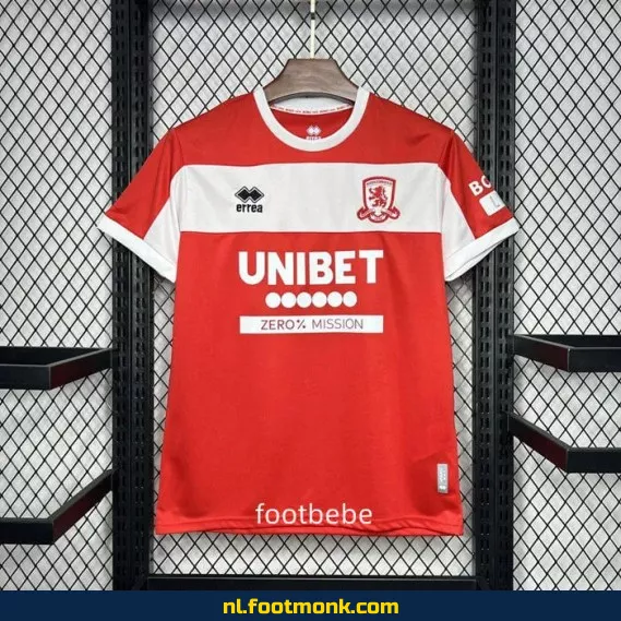 Middlesbrough 2024-2025 Thuisshirt – Officieel Voetbalshirt | Voetbalshirts Dames & Heren | Origineel, Personaliseerbaar