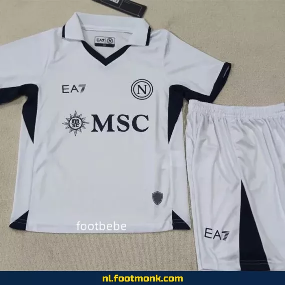 Napoli Uit Thuisshirt 2024-2025 voor Kinderen - Wit | Officieel Voetbalshirt | Personaliseerbaar | Fanwear