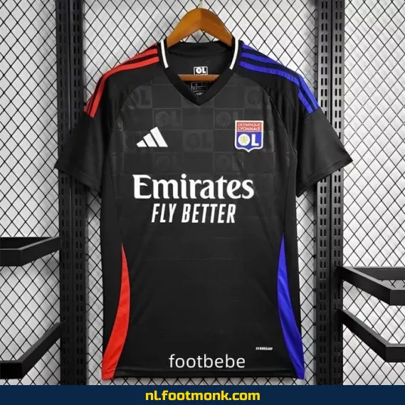 Olympique Lyon 2024-2025 uit voetbalshirt zwart – Officieel voetbaltenue | Koop nu online