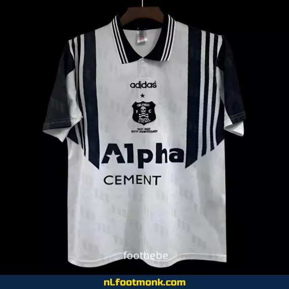 Orlando Pirates Vintage Voetbalshirt 1996-1997 Thuis – Retro Voetbalshirt voor Supporters – Officieel Voetbaltenue – Dames & Heren