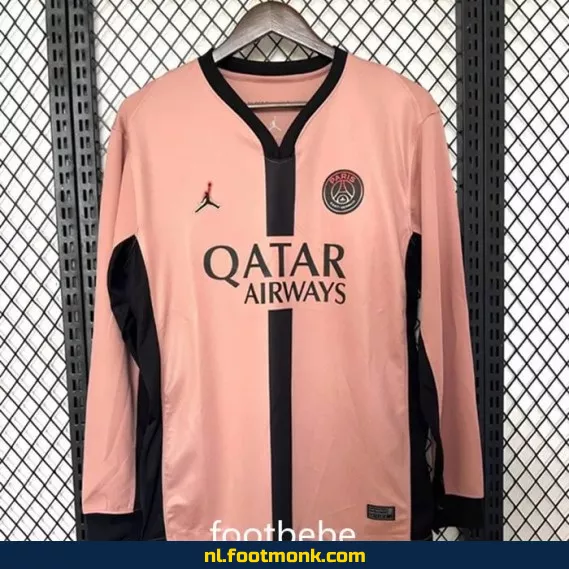 PSG Voetbalshirt 2024-2025 Derde Tenue Roze Lange Mouwen – Officieel Voetbalshirt