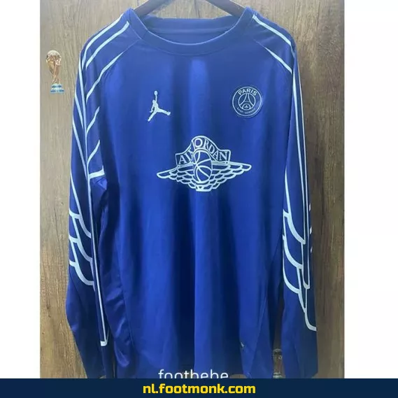 PSG Air Jordan 2024-2025 Voetbalshirt Lange Mouwen - Officieel Voetbaltenue - Blauw