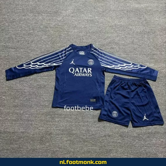 PSG Voetbalshirt Kinderen 2024-2025 Blauw met Lange Mouwen - Goedkope Originele Fanwear