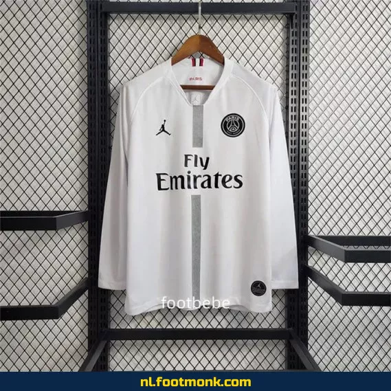 PSG Jordan Vintage Voetbalshirt 2018-2019 - Officieel Retro Shirt Met Lange Mouwen - Blanc - Authentiek Voetbalshirt voor Mannen & Vrouwen