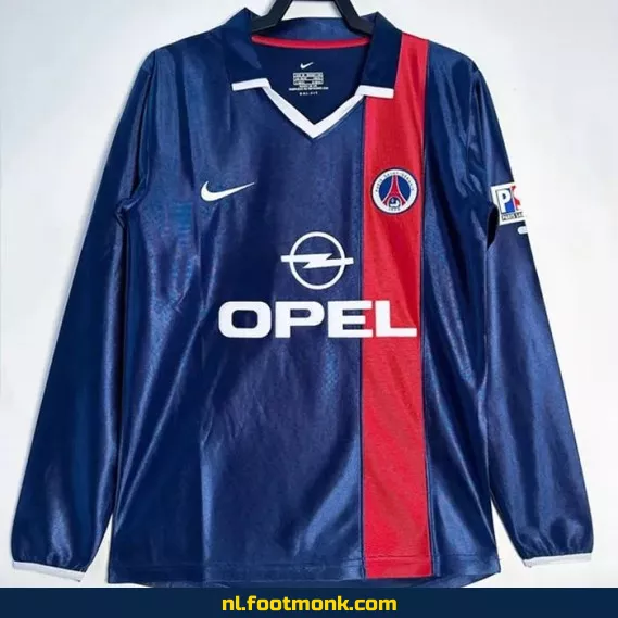 PSG Vintage Voetbalshirt 2001-2002 Thuistenue Lange Mouwen - Officieel Retro Voetbalshirt