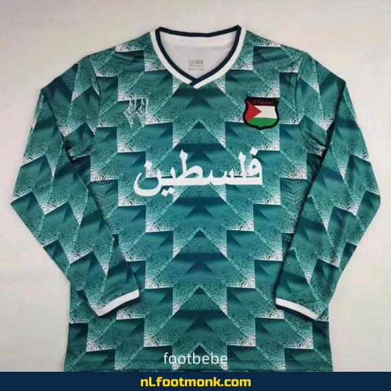 Palestina Voetbalshirt 2024-2025 - Lange Mouwen Blauw - Officieel Voetbalshirt