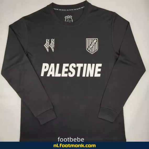 Officieel Palestina Voetbalshirt 2024-2025 - Zwart Lange Mouwen - Authentiek Fanwear