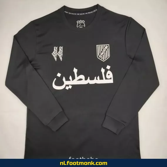 Palestina Voetbalshirt 2024-2025 - Zwart Lange Mouwen - Officieel Voetbaltenue - Heren/Dames - Fanshirt met Bedrukking