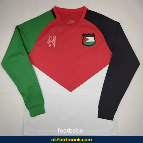 Palestina Voetbalshirt 2024-2025 - Zwart Langmouwen - Officieel Fanwear