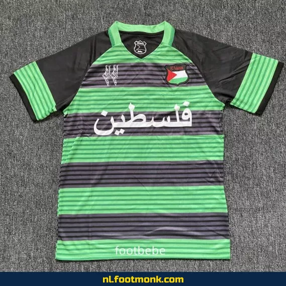 Palestina Voetbalshirt 2024-2025 - Groene Strepen - Officieel Voetbalshirt
