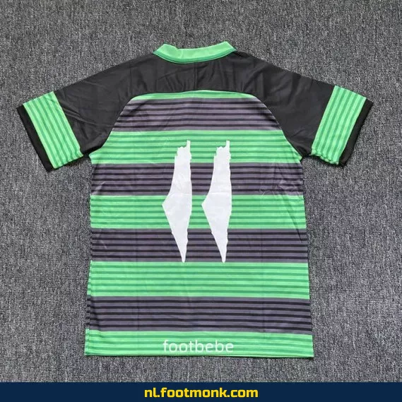 Palestina Voetbalshirt 2024-2025 - Groene Strepen - Officieel Voetbalshirt