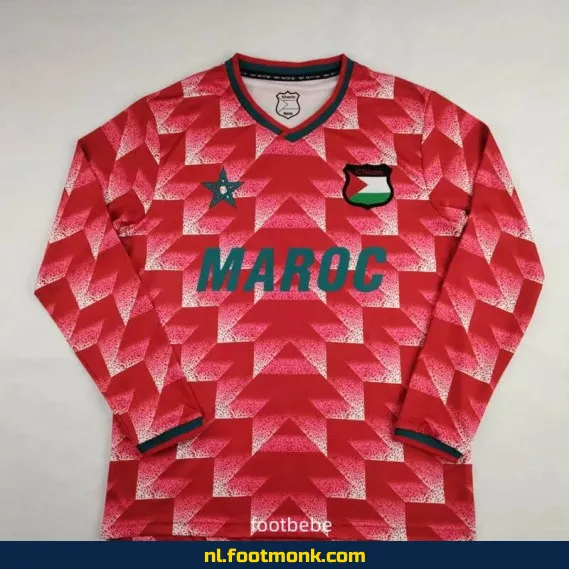Palestina Voetbalshirt 2024-2025 Rood Lange Mouwen – Officieel, Personaliseerbaar – Koop Nu!