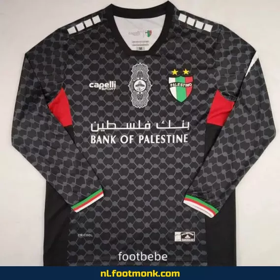 Palestino 2024-2025 uit shirt zwart lange mouwen - Officieel voetbalshirt | Origineel voetbalshirt | Voetbalshirt heren | Fanwear aanbieding
