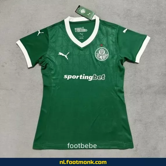 Voetbalshirt Palmeiras Dames 2025-2026 Groen - Origineel, Bedrukbaar, Officieel, Fan Voetbalshirt