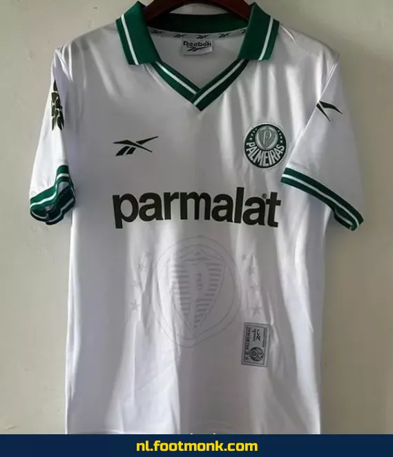 Retro Palmeiras Voetbalshirt 1997 - Wit Uit Tenue - Officieel Vintage Voetbaltenue