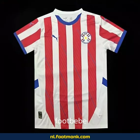 Paraguay Thuisshirt 2024-2025 | Officieel Voetbalshirt | Dames & Heren | Personaliseerbaar | Snelle Levering