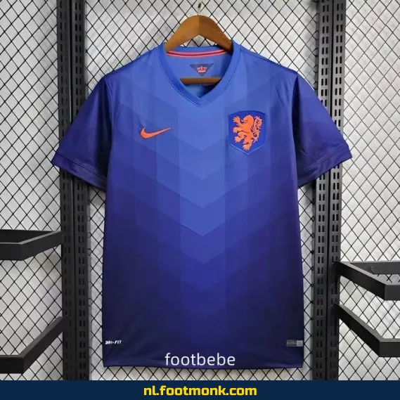Vintage Nederlands voetbalshirt 2014 - Blauw uit tenue - Officieel retro voetbaltenue