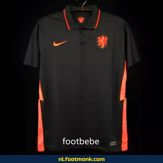Vintage Nederlands Elftal Voetbalshirt 2020 - Uit Thuisshirt Zwart - Officieel Retro Voetbaltenue