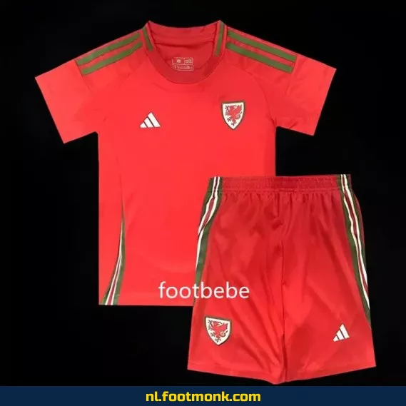 Wales Voetbalshirt Kinderen 2024 Thuis – Rood | Officieel Voetbalshirt | Koop Online