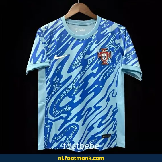 Portugal 2024-2025 Pre-Match Voetbalshirt - Blauw | Officieel Voetbalshirt | Heren & Dames | Fanwear | Aanbieding