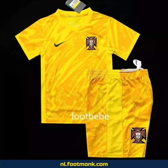 Portugal 2024 keeperstenue voor kinderen - geel voetbalshirt | Officieel voetbaltenue | Keepersshirt kinderen | Voetbalshirt aanbieding