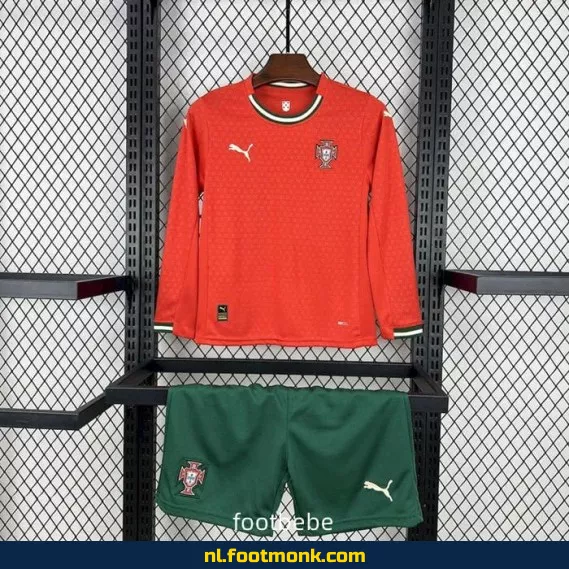 Portugal Voetbalshirt Kinderen 2025 Thuistenue Lange Mouwen – Officieel Voetbalshirt