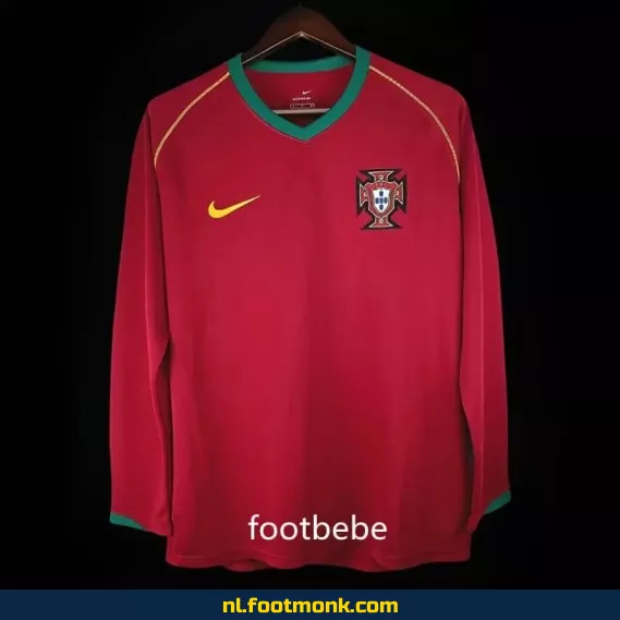 Portugal Vintage Voetbalshirt 2006 - Thuis Tenue Lange Mouwen - Officieel Retro Voetbal Shirt