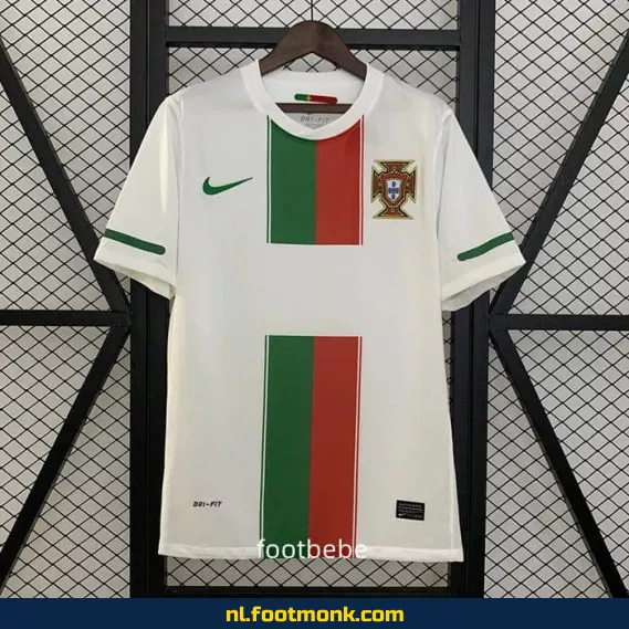 Portugal Vintage 2010 Uit Thuisshirt - Wit Voetbalshirt - Officieel Retro Voetbaltenue - Authentiek WK Shirt - Unisex Voetbalshirt