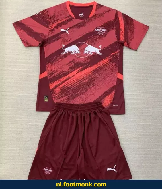 RB Leipzig Uit Thuisshirt 2024/2025 voor Kinderen - Rood | Officieel Voetbalshirt | Voetbalshirt Kinderen | Fanwear