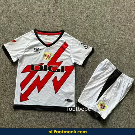 Rayo Vallecano Kinder Voetbalshirt 2024-2025 – Wit | Officieel Voetbaltenue | Fanwear | Aanbieding