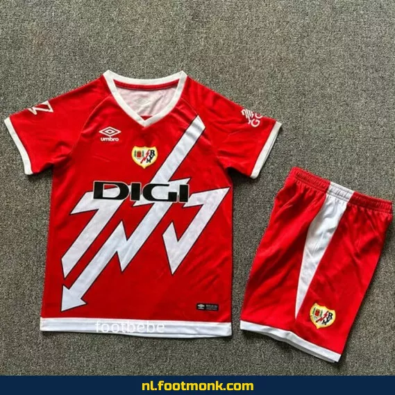 Rayo Vallecano kindervoetbalshirt 2024-2025 rood – Officieel voetbalshirt voor kinderen – Voetbalshirt kopen online