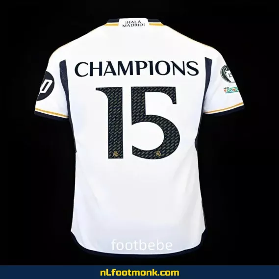 Real Madrid Thuisshirt 2023-2024 Champions League – Officieel Voetbalshirt voor Heren, Dames & Kinderen – Origineel Voetbalshirt met Optie tot Personalisatie