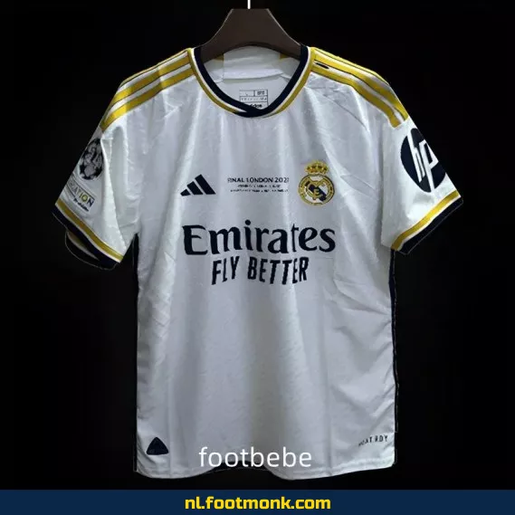 Officieel Real Madrid Thuisshirt 2023/2024 Champions League Finale – Voetbalshirt voor Heren & Dames – Origineel Voetbaltenue met Optie tot Personalisatie