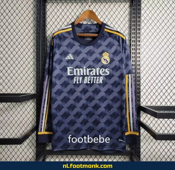 Real Madrid 2023-2024 Uit Thuisshirt Lange Mouw – Officieel Voetbalshirt voor Supporters | Origineel, Personaliseerbaar | Dames & Heren