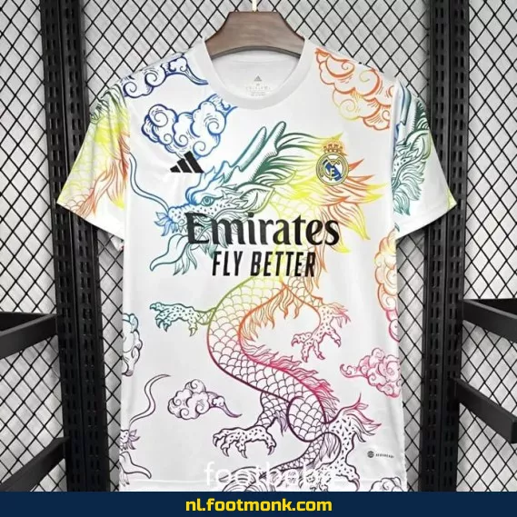 Real Madrid Voetbalshirt 2024-2025 – Dragon Kleur Wit | Officieel Voetbaltenue | Heren & Dames | Origineel Voetbalshirt | Personaliseerbaar