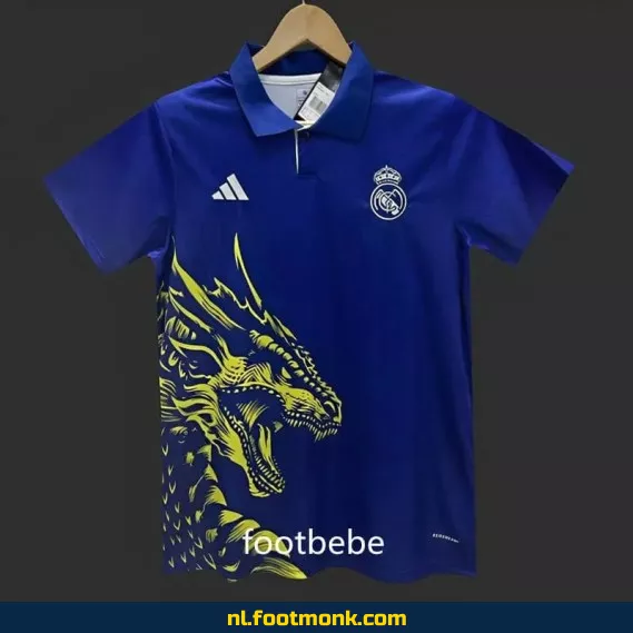 Real Madrid Dragon Geel Polo Voetbalshirt 2024-2025 – Officieel Voetbalshirt, Fanwear, Bedrukking Opties