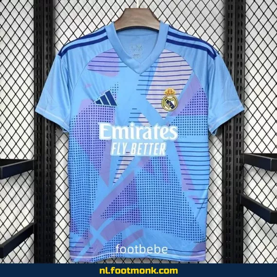 Real Madrid 2024/2025 Doelmanstenue Blauw – Officieel Voetbalshirt – Keeperstrui – Voetbalshirts Aanbieding