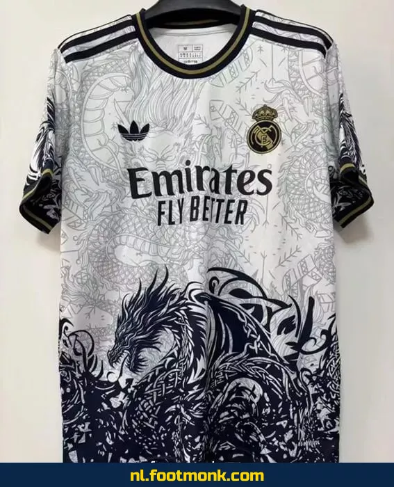 Real Madrid Dragon Wit Voetbalshirt 2025-2026 – Officieel Thuistenue – Heren, Dames & Kinderen – Origineel Voetbalshirt met Bedrukking – Fanwear Aanbieding