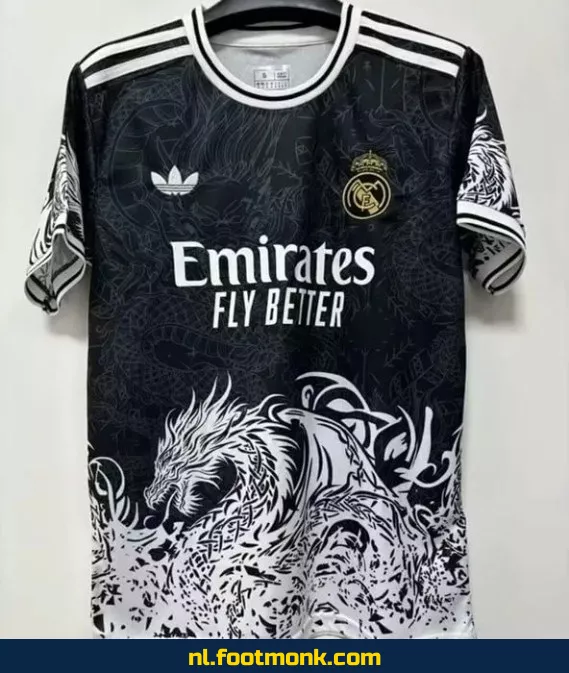 Real Madrid Dragon Zwart Voetbalshirt 2025-2026 – Officieel Thuistenue – Heren/Dames/Kinderen