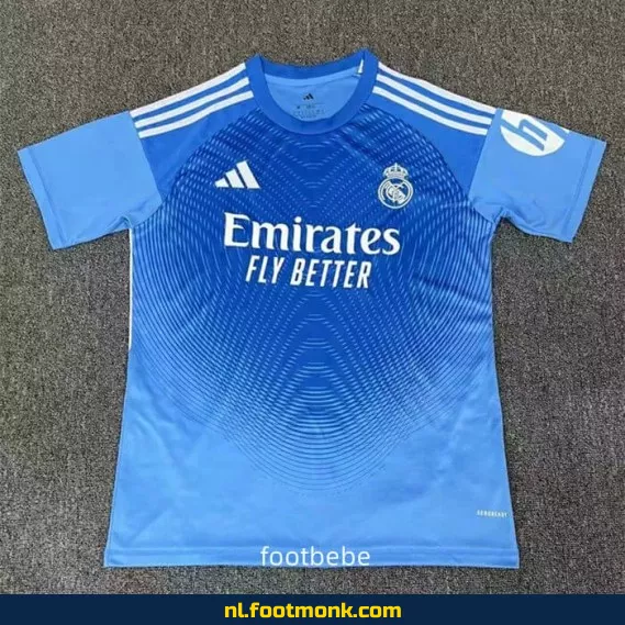 Real Madrid 2025/2026 Doelman Shirt Blauw – Officieel Voetbalshirt | Voetbalshirt Kopen | Aanbieding