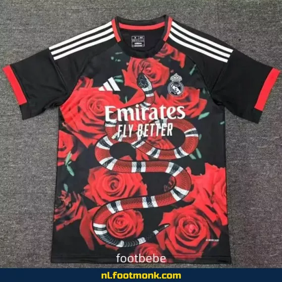 Real Madrid voetbalshirt 2025-2026 – Rode Serpent | Officieel voetbaltenue | Voetbalshirt heren/dames/kinderen | Origineel & custom bedrukking